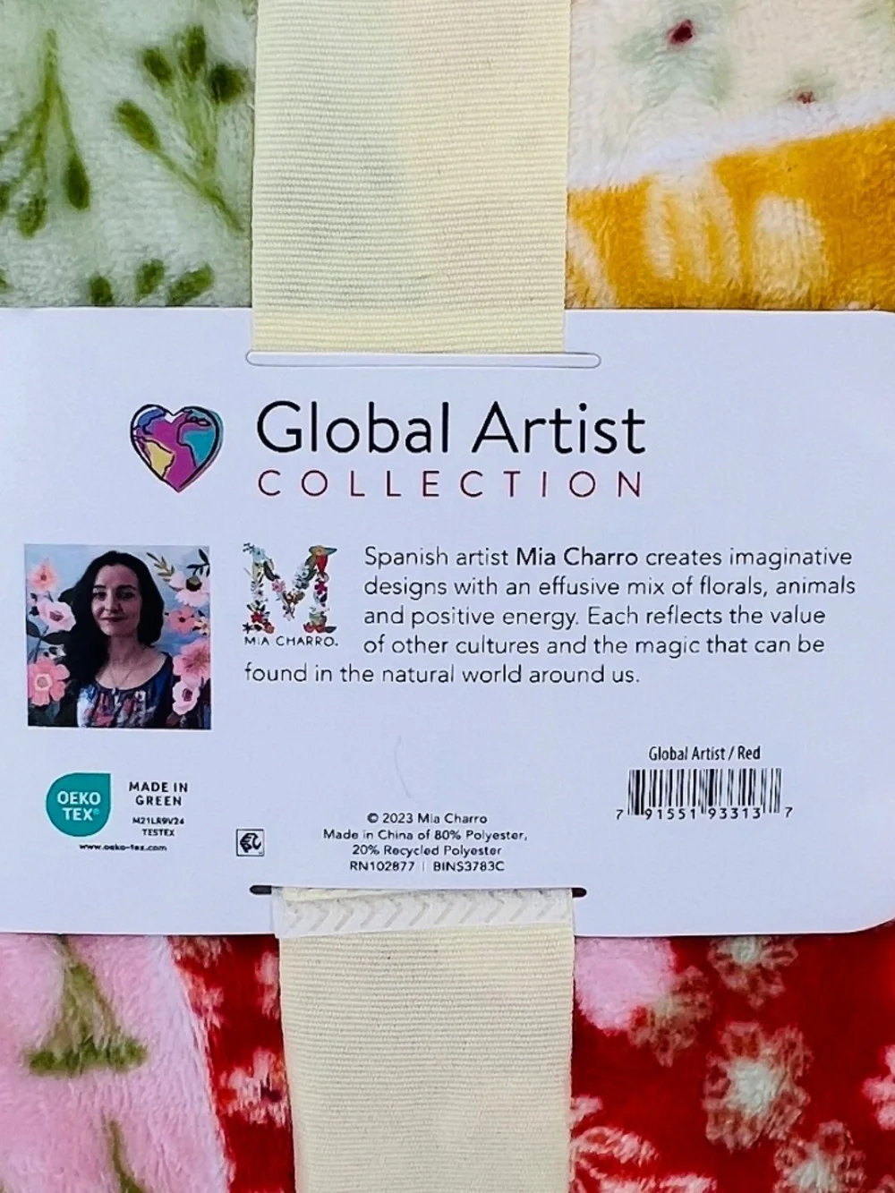 Global Artist Collection x Mia Charro Throw Blanket Floral Boho Indie Cozy Homey